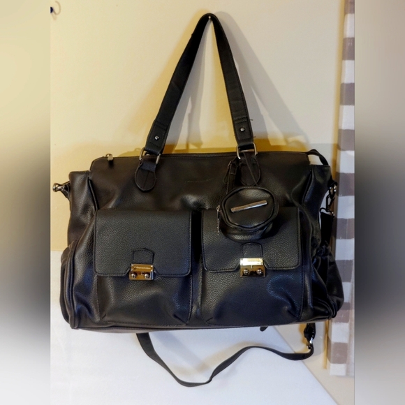 Catherine Malandrino Handbags - Catherine Malandrino Black  Tote Bag with Gold Accents